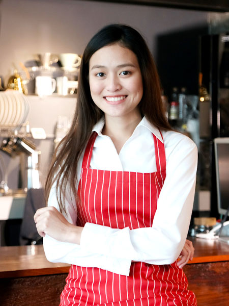 female asian waitress